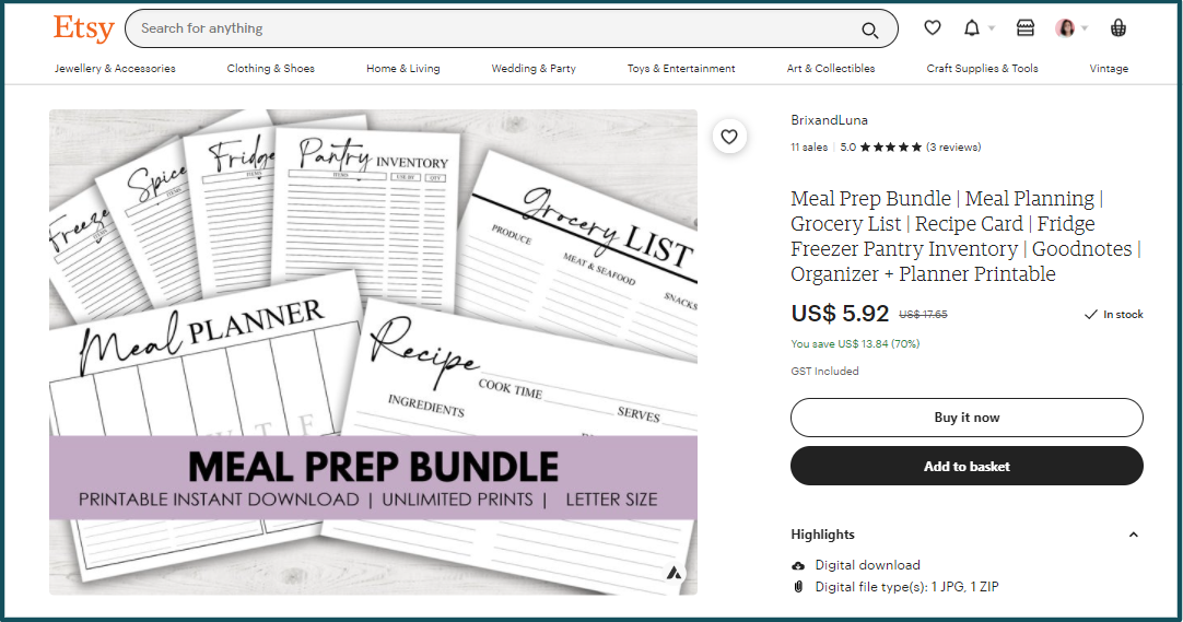 Meal-Prep-Bundle-Meal-Planning-Grocery-List-Recipe-Card-Etsy